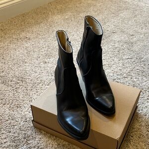 Black Leather Ankle Boots